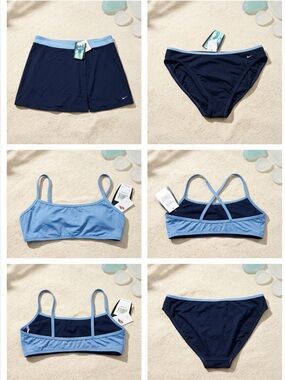 NEW Nike 3-Piece Swimsuit Set – Navy & Light Blue